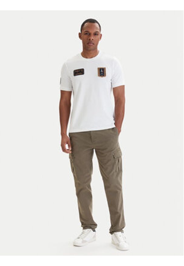 Aeronautica Militare T-Shirt 261TS2544UJ00592 Biały Regular Fit. Kolor: biały. Materiał: bawełna