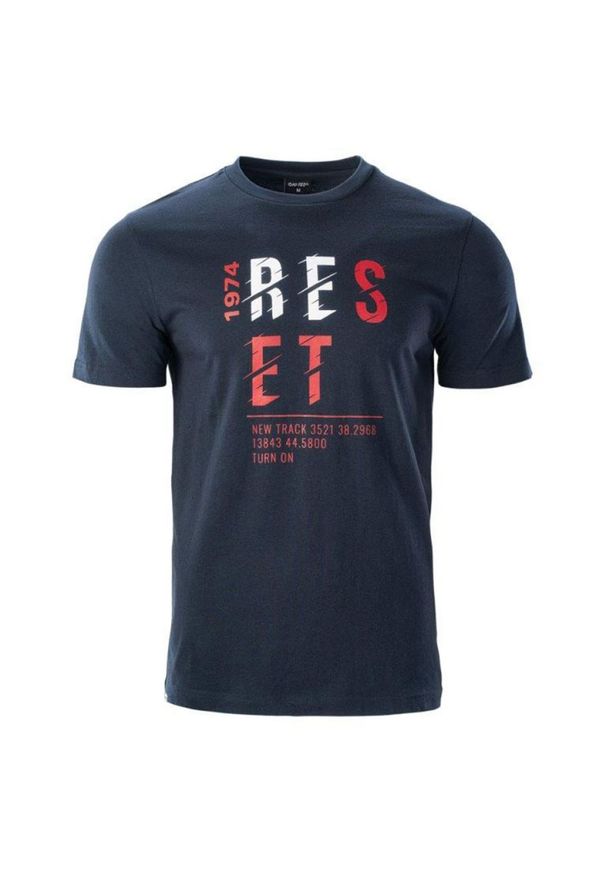 Hi-tec - Koszulka męska Hi-Tec Rimo - granatowa, Rozmiar XL. Kolor: niebieski. Materiał: bawełna, materiał