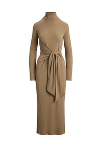 Lauren Ralph Lauren - LAUREN RALPH LAUREN Sukienka dzianinowa 200980028003 Beżowy Slim Fit. Kolor: beżowy. Materiał: bawełna #5