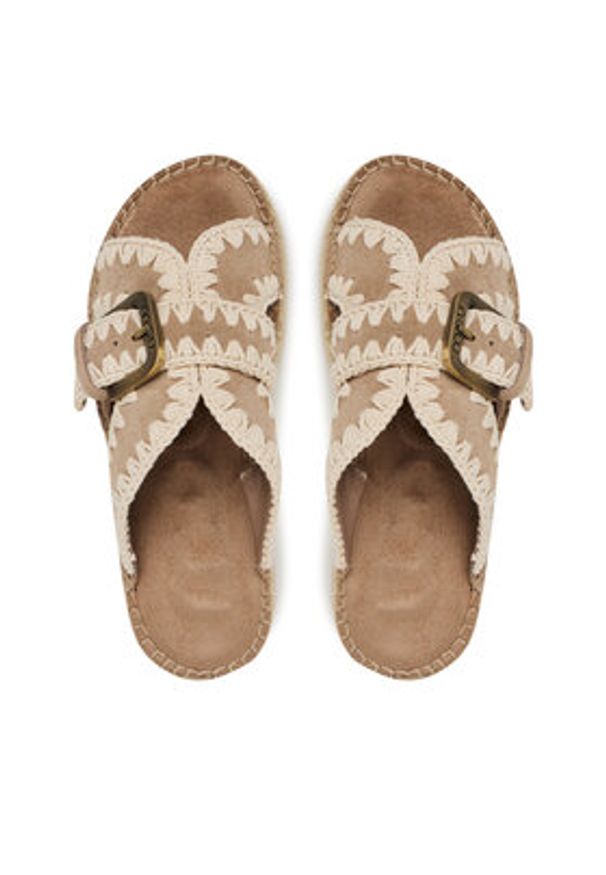 Mou Espadryle Jute sandal MU.SW641003A Różowy. Kolor: różowy. Materiał: skóra, zamsz