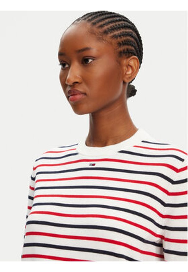 Tommy Jeans Sweter Essential DW0DW20159 Kolorowy Regular Fit. Materiał: bawełna. Wzór: kolorowy