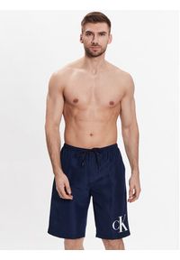 Calvin Klein Swimwear Szorty kąpielowe KM0KM00805 Granatowy Regular Fit. Kolor: niebieski. Materiał: syntetyk #3