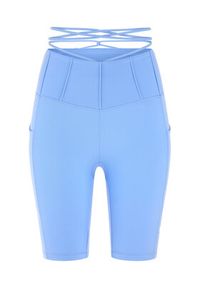 Guess Szorty sportowe Brigit V3GD02 MC04Z Błękitny Super Skinny Fit. Kolor: niebieski. Materiał: syntetyk