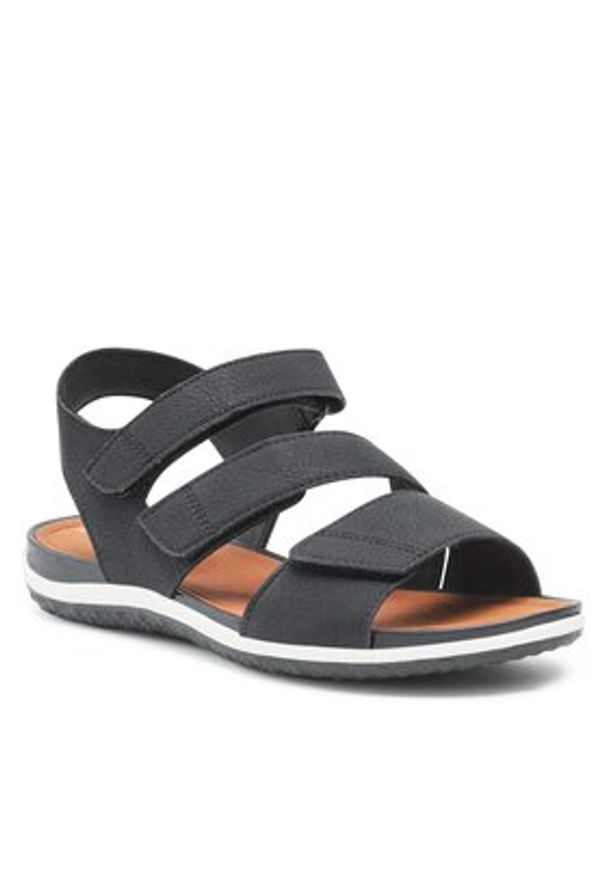 Geox Sandały D Sandal Vega D35R6A000EKC9999 Czarny. Kolor: czarny. Materiał: skóra