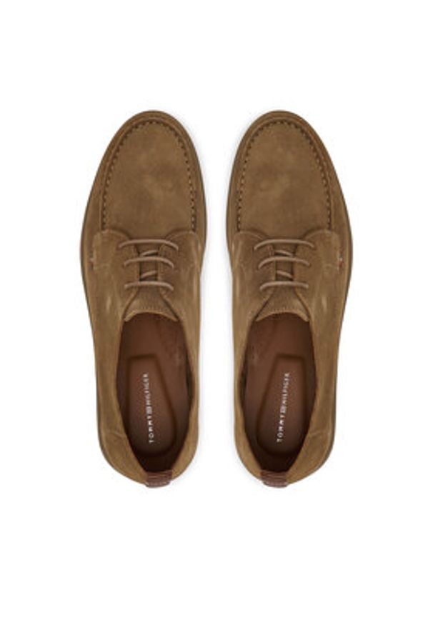 TOMMY HILFIGER - Tommy Hilfiger Mokasyny Moc T Derby FM0FM05495 Brązowy. Kolor: brązowy. Materiał: skóra, zamsz