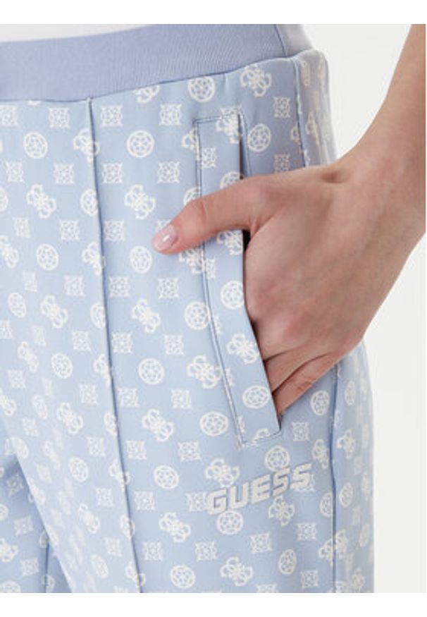 Guess Spodnie dresowe V5YB20 KB212 Błękitny Regular Fit. Kolor: niebieski. Materiał: syntetyk