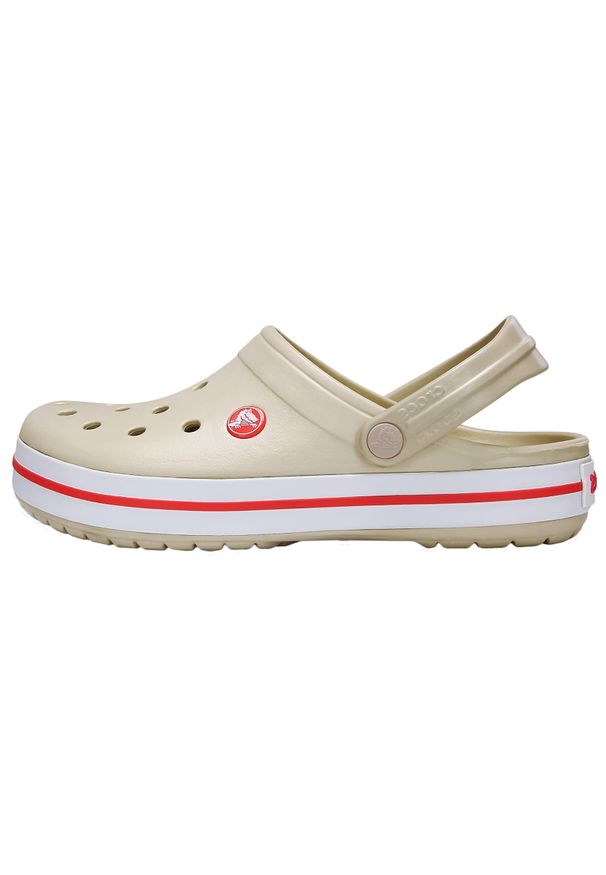 Klapki Crocs Model Crocband Kolor Beżowy. Kolor: beżowy, wielokolorowy, biały. Materiał: syntetyk, materiał. Styl: sportowy