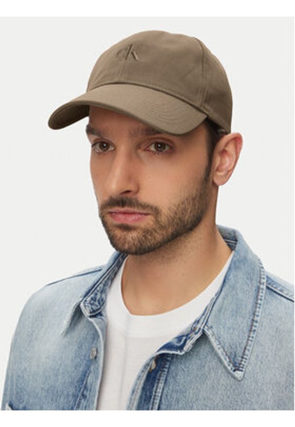 Calvin Klein Czapka z daszkiem Monogram Embroidery Baseball Cap LV04K5024G Beżowy. Kolor: beżowy. Materiał: bawełna