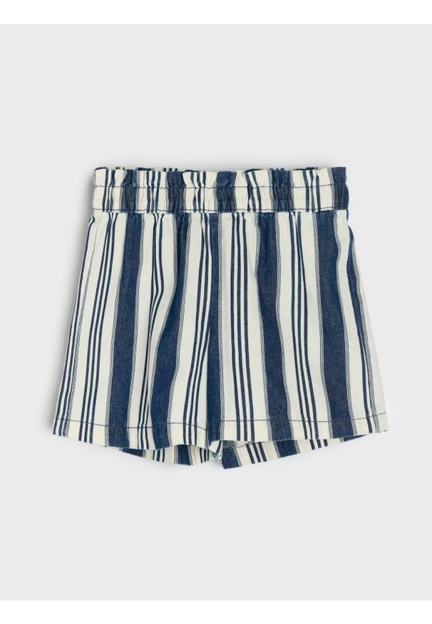 Sinsay - Bawełniane szorty w paski - wielobarwny. Materiał: bawełna. Wzór: paski