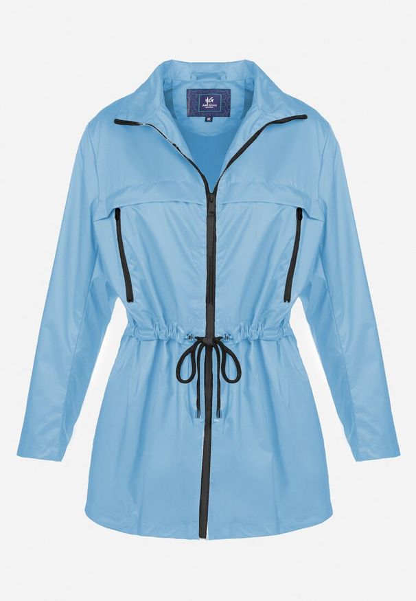 Born2be - Niebieska Kurtka Layna. Typ kołnierza: kołnierzyk stójkowy. Kolor: niebieski. Materiał: materiał. Długość rękawa: długi rękaw. Długość: długie