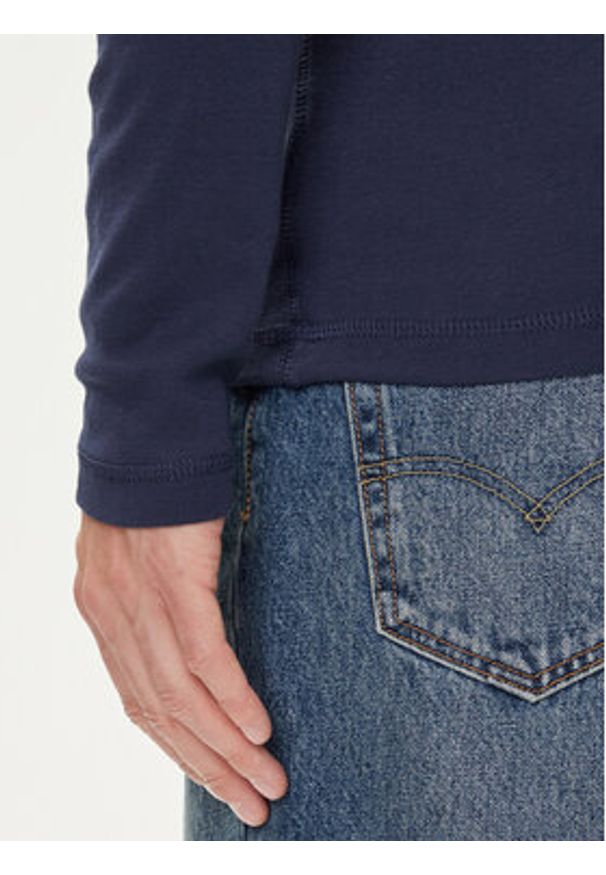 Tommy Jeans Longsleeve DM0DM04409 Granatowy Slim Fit. Kolor: niebieski. Materiał: bawełna. Długość rękawa: długi rękaw
