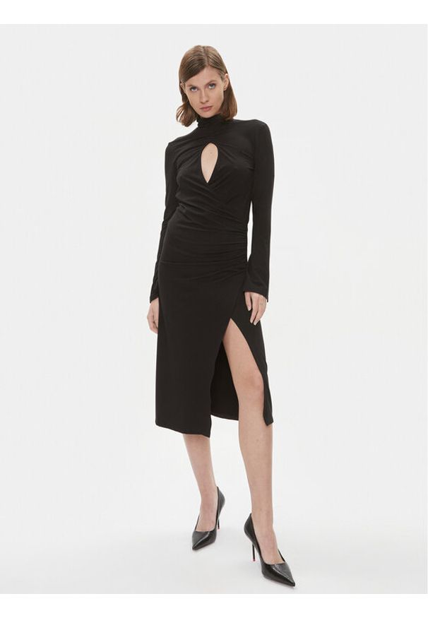 Pinko Sukienka koktajlowa Alpha 102367 A1DE Czarny Slim Fit. Kolor: czarny. Materiał: wiskoza. Styl: wizytowy