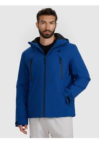 4f - 4F Kurtka przejściowa membrana 10000 męska - niebieska S. Okazja: na co dzień. Kolor: niebieski. Materiał: tkanina, poliester, materiał. Sezon: zima. Styl: casual, klasyczny #1