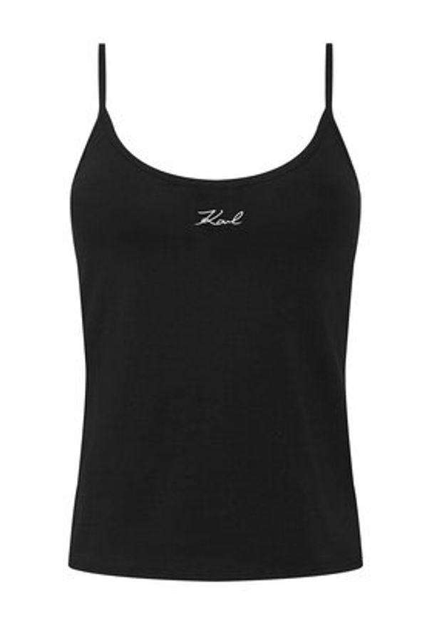 Karl Lagerfeld - KARL LAGERFELD Komplet topów B1W47021 Czarny Slim Fit. Typ kołnierza: dekolt w karo. Kolor: czarny. Materiał: bawełna