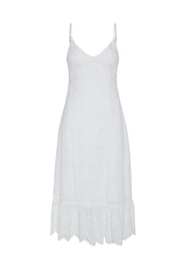 Pieces Sukienka letnia Vilde 17156565 Biały Regular Fit. Kolor: biały. Materiał: bawełna. Sezon: lato