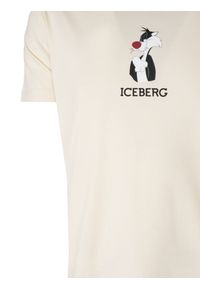 Iceberg T-Shirt "Sylvester" | F0226301 | Mężczyzna | Beżowy. Okazja: na co dzień. Kolor: beżowy. Materiał: bawełna. Wzór: nadruk. Styl: klasyczny, casual, elegancki