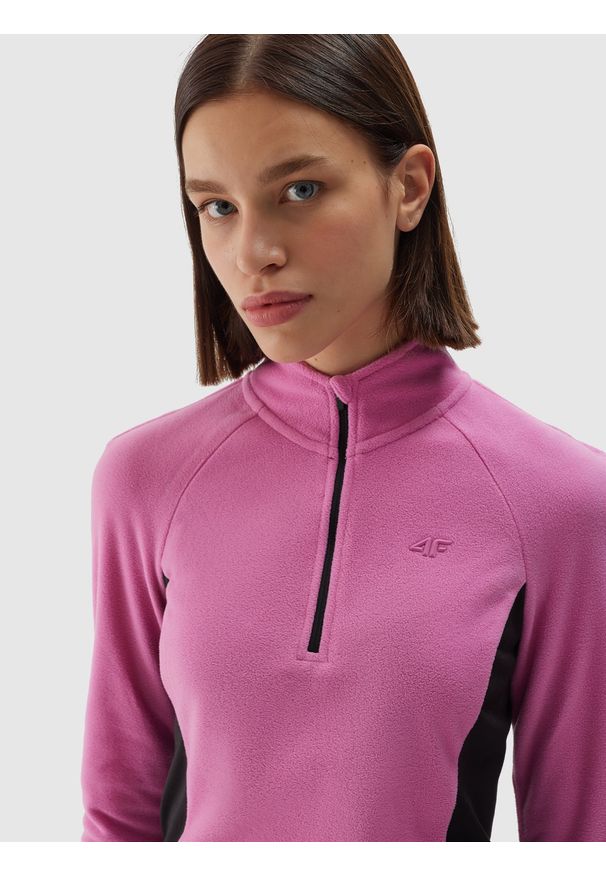 4f - 4F Bielizna termiczna polarowa (góra) damska - różowa 3XL. Typ kołnierza: kołnierzyk stójkowy. Kolor: różowy. Materiał: polar. Sezon: zima