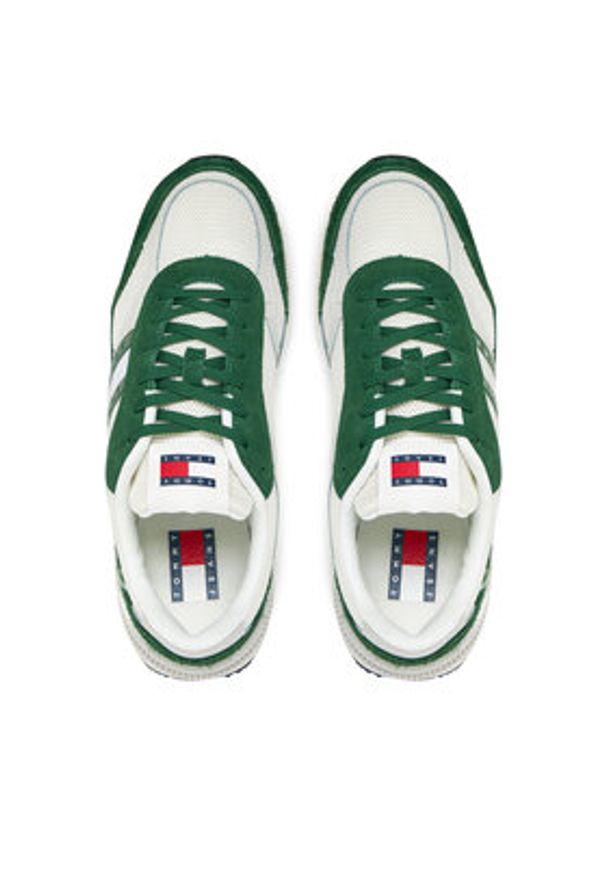 Tommy Jeans Sneakersy Tjm Technical Runner Ess EM0EM01537 Zielony. Kolor: zielony. Materiał: skóra, zamsz