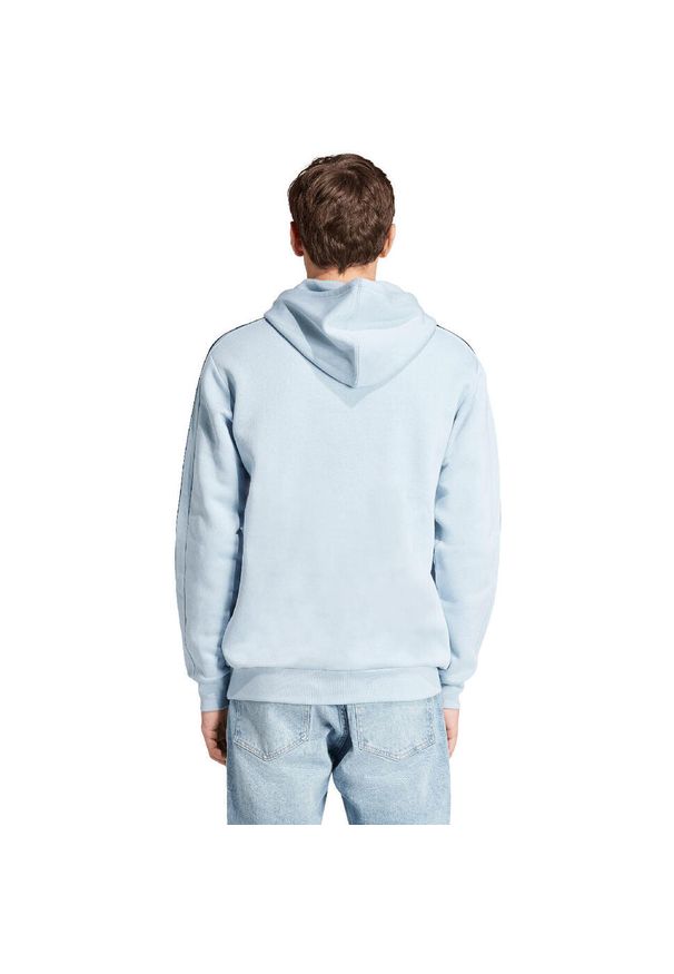 Adidas - Bluza męska adidas Essentials Fleece 3-Stripes Hoodie. Typ kołnierza: kaptur. Kolor: niebieski. Materiał: polar, materiał. Sport: bieganie