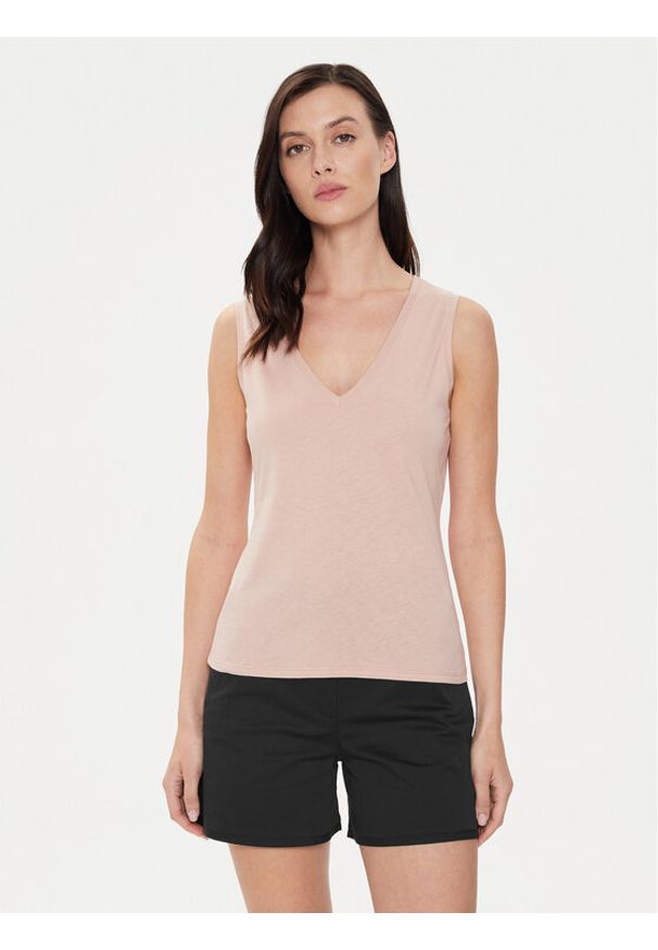 Sisley Top 3I1XLH00S Różowy Regular Fit. Kolor: różowy. Materiał: bawełna