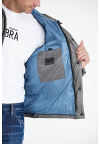 Blauer USA - BLAUER Stalowa puchowa kurtka męska Tracy z kapturem, Rozmiar L. Typ kołnierza: kaptur. Kolor: srebrny. Materiał: puch #5