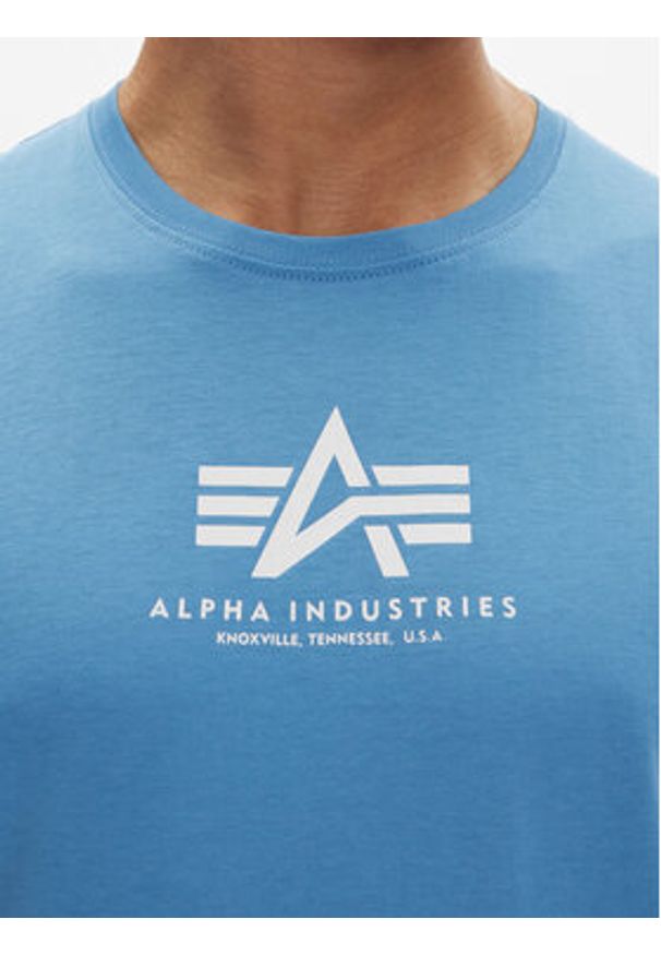 Alpha Industries T-Shirt Basic 118533 Niebieski Regular Fit. Kolor: niebieski. Materiał: bawełna