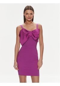 Rinascimento Sukienka koktajlowa CFC0117420003 Fioletowy Slim Fit. Kolor: fioletowy. Materiał: syntetyk. Styl: wizytowy