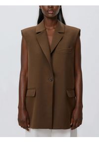 Reserved - Kamizelka z zakładką na plecach - brązowy. Kolor: brązowy. Materiał: tkanina, wiskoza