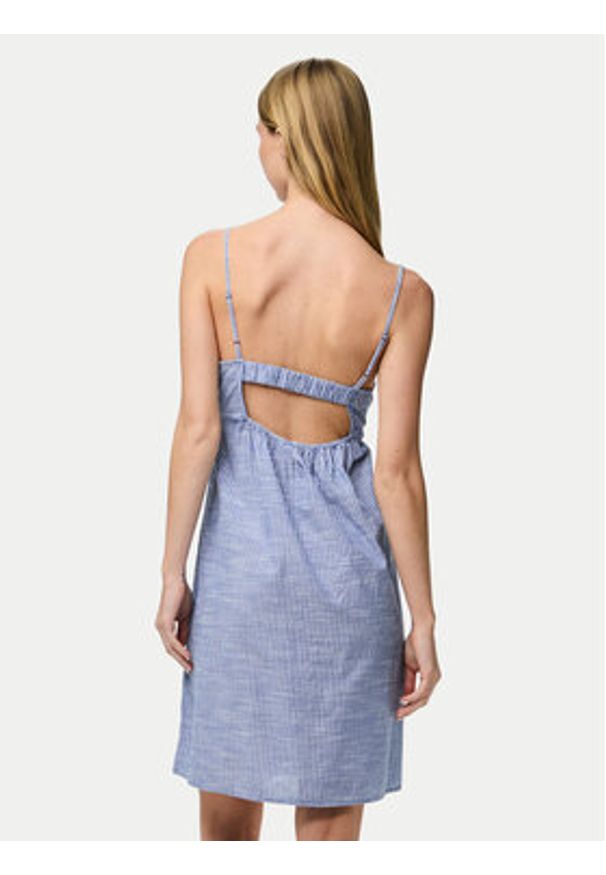 Pieces Sukienka letnia Apia 17155309 Niebieski Regular Fit. Kolor: niebieski. Materiał: bawełna. Sezon: lato