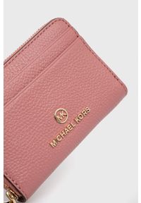 MICHAEL Michael Kors portfel skórzany damski kolor różowy. Kolor: różowy. Materiał: skóra. Wzór: gładki #2