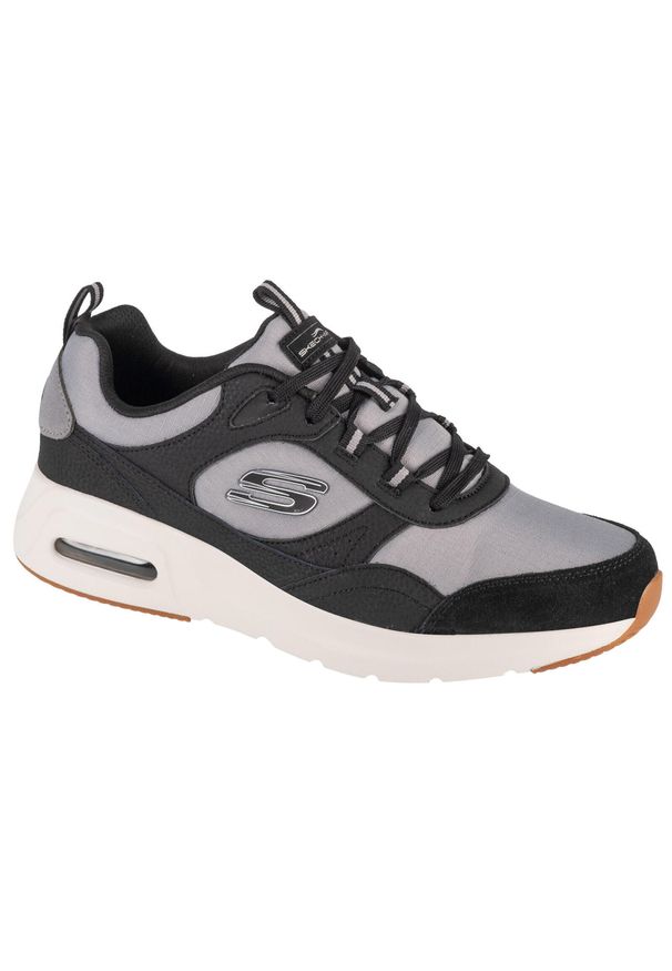 skechers - Buty sportowe Sneakersy męskie, Skech-Air Court - Yatton. Zapięcie: sznurówki. Kolor: wielokolorowy, czarny, szary. Materiał: tkanina, materiał. Szerokość cholewki: normalna. Sport: turystyka piesza