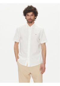TOMMY HILFIGER - Tommy Hilfiger Koszula MW0MW37584 Biały Regular Fit. Kolor: biały. Materiał: bawełna