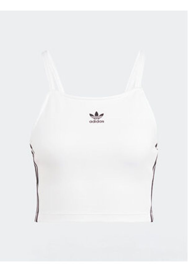 Adidas - adidas Top adicolor 3-Stripes IN8377 Biały Slim Fit. Kolor: biały. Materiał: bawełna