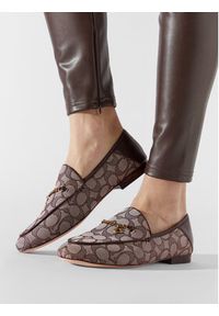 Coach Loafersy Hanna Textured Jacq CC888 Brązowy. Kolor: brązowy. Materiał: materiał #6