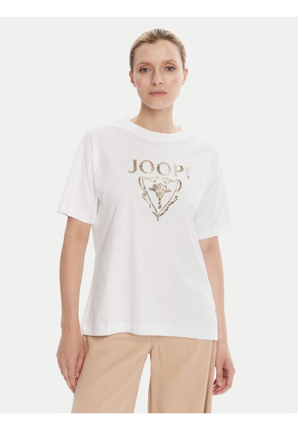 JOOP! T-Shirt 58 253JE58Tomma 30047768 Biały Regular Fit. Kolor: biały. Materiał: bawełna