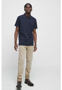 medicine - Medicine polo męskie kolor granatowy gładki. Typ kołnierza: polo. Kolor: niebieski. Materiał: dzianina. Długość: krótkie. Wzór: gładki #3