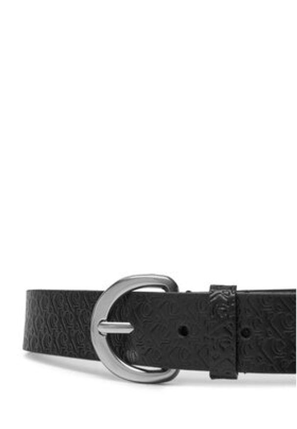 Calvin Klein Pasek Damski Classic Buckle Aop 30Mm LV04K7019G Czarny. Kolor: czarny. Materiał: skóra