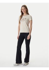 EA7 Emporio Armani T-Shirt 7W000993 AF18401 Beżowy Regular Fit. Kolor: beżowy. Materiał: bawełna #5