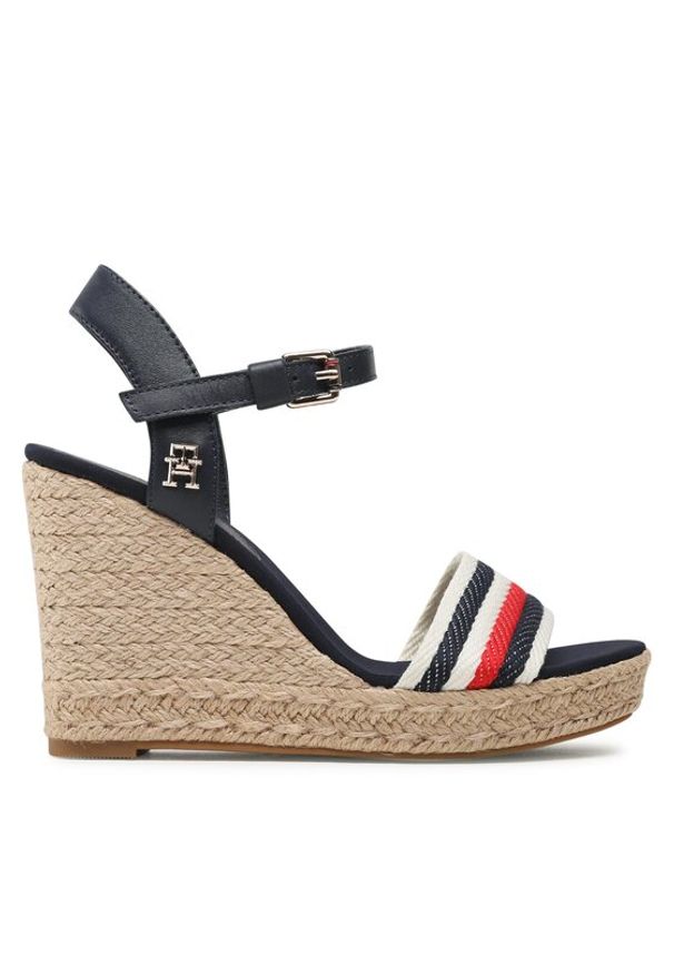 TOMMY HILFIGER - Tommy Hilfiger Espadryle Corporate Wedge FW0FW07086 Kolorowy. Materiał: materiał. Wzór: kolorowy