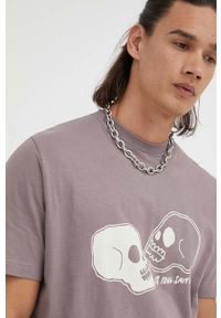 PS PAUL SMITH - PS Paul Smith t-shirt bawełniany kolor fioletowy z nadrukiem. Kolor: fioletowy. Materiał: bawełna. Długość rękawa: krótki rękaw. Długość: krótkie. Wzór: nadruk