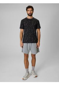 4f - 4F T-shirt regular z nadrukiem męski - czarny L. Okazja: na co dzień. Kolor: czarny. Materiał: bawełna, materiał. Wzór: nadruk. Styl: casual #2