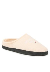 TOMMY HILFIGER - Tommy Hilfiger Kapcie Indoor Slipper T3A0-32441-1506 M Beżowy. Kolor: beżowy. Materiał: materiał #2