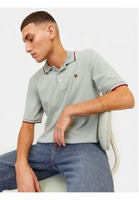 Jack & Jones - Jack&Jones Polo Bluwin 12169064 Szary Regular Fit. Typ kołnierza: polo. Kolor: szary. Materiał: bawełna, syntetyk #4