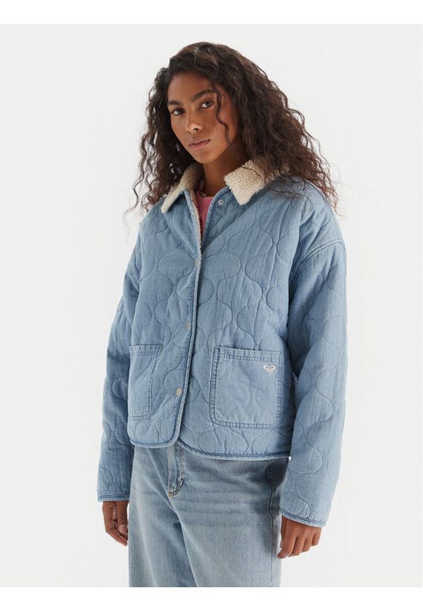 Roxy Kurtka przejściowa Not So Basic ERJJK03675 Niebieski Regular Fit. Kolor: niebieski. Materiał: bawełna