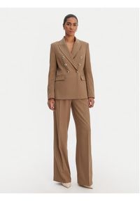 Morgan Marynarka 261-VFALI.F Brązowy Slim Fit. Kolor: brązowy. Materiał: wiskoza, syntetyk #3