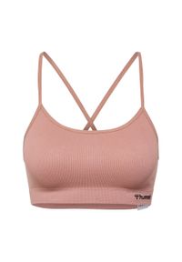 Bezszwowy biustonosz dla kobiet Hummel Juno. Kolor: różowy. Materiał: materiał. Sport: fitness