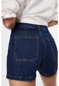 mango - Mango szorty jeansowe Clea damskie kolor turkusowy gładkie high waist. Okazja: na co dzień. Stan: podwyższony. Kolor: turkusowy. Materiał: jeans. Wzór: gładki. Styl: casual #6