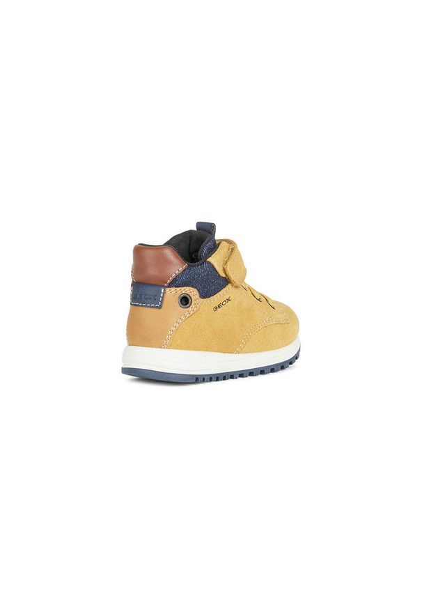 Geox Buty dziecięce kolor żółty. Nosek buta: okrągły. Kolor: żółty. Materiał: skóra