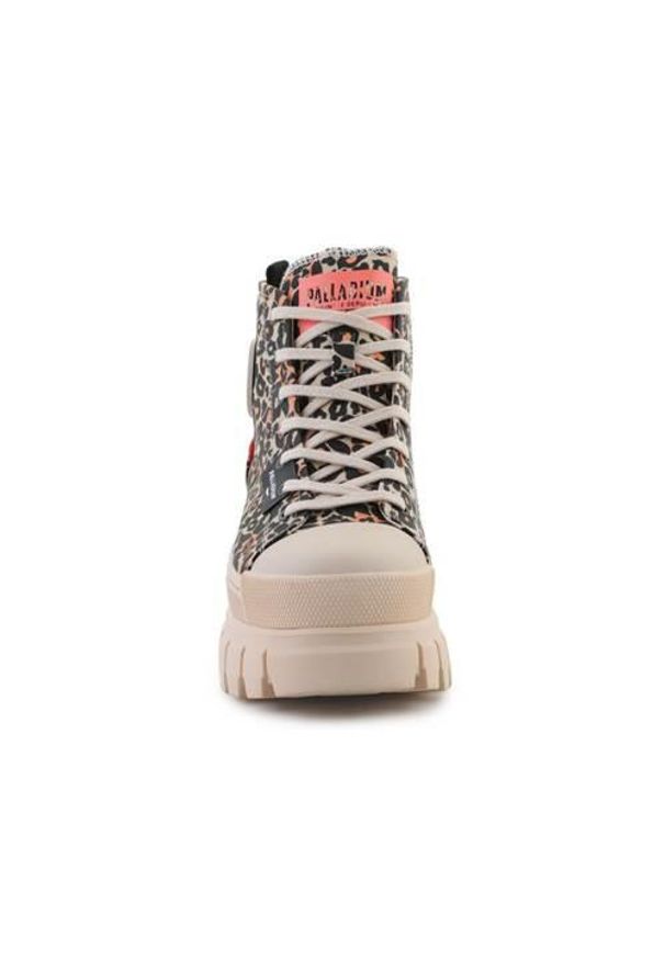 Buty do chodzenia damskie Palladium Revolt Hi Wild. Zapięcie: sznurówki. Kolor: wielokolorowy, czarny. Materiał: materiał, syntetyk, tkanina. Szerokość cholewki: normalna. Sport: turystyka piesza