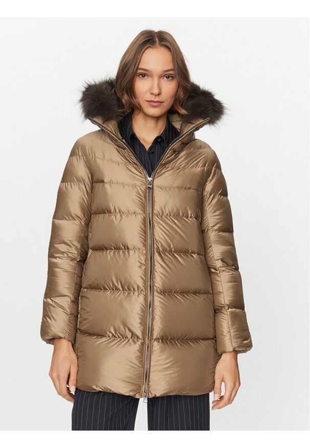 Hetrego - Hetregó Kurtka puchowa Hanna 8K602F 23WD02 Brązowy Regular Fit. Kolor: brązowy. Materiał: syntetyk